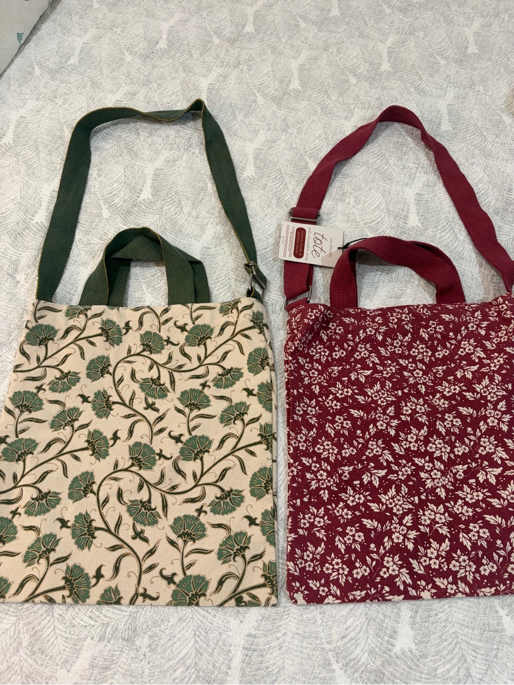 Tote lot two canvas cross body totes